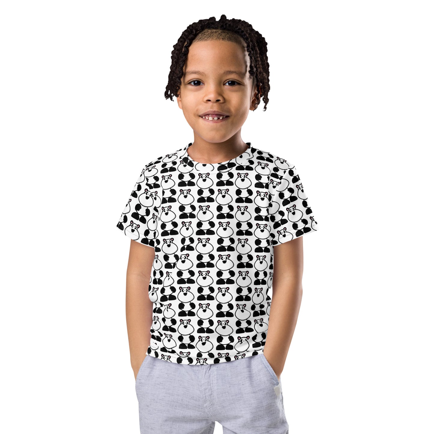 T-Shirt für Kinder "PANDAs ALL OVER" / LEVEL 1: ANTON PANDA