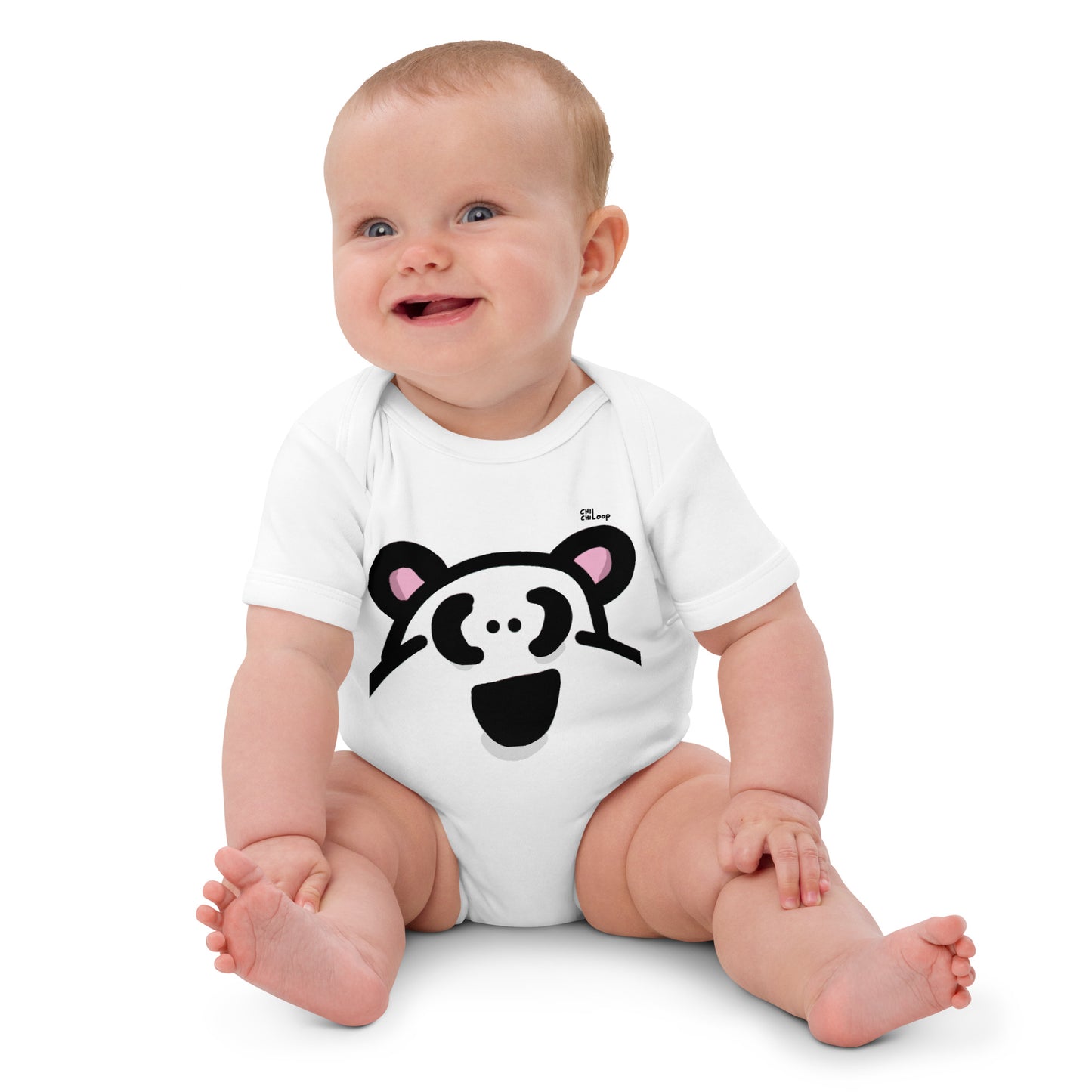 Babystrampler aus 100 % Bio-Baumwolle / LEVEL 1: ANTON PANDA